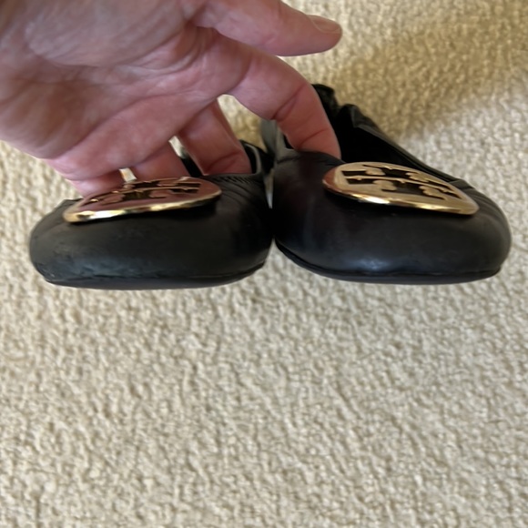 SOLD Tory Burch black Reva ballet flats slip ons slippers shoes size 10 - Picture 3 of 7